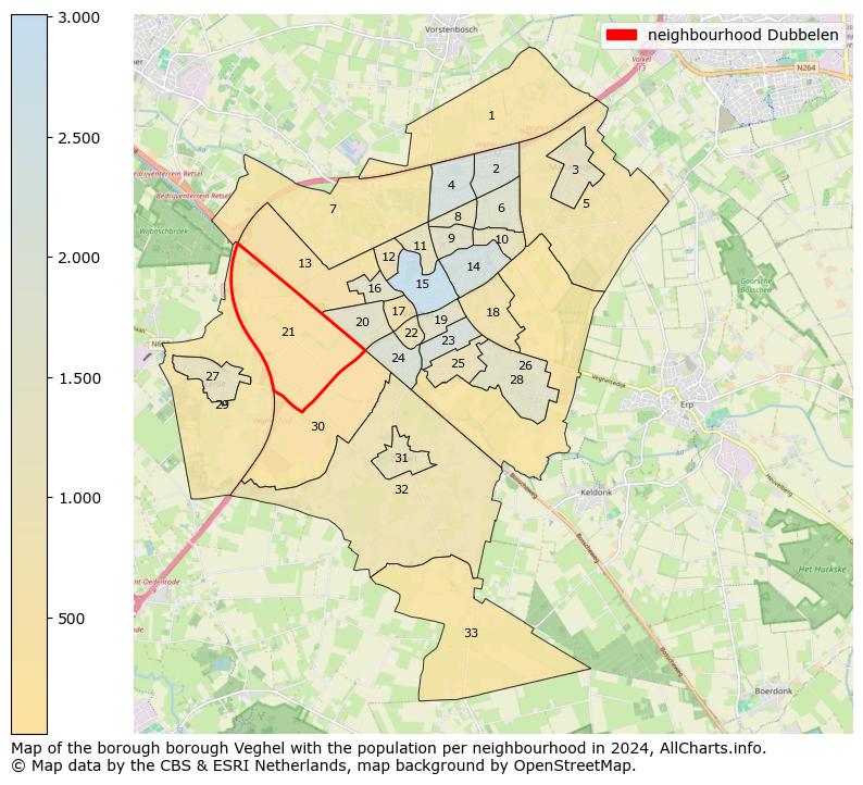 Image of the neighbourhood Dubbelen at the map. This image is used as introduction to this page. This page shows a lot of information about the population in the neighbourhood Dubbelen (such as the distribution by age groups of the residents, the composition of households, whether inhabitants are natives or Dutch with an immigration background, data about the houses (numbers, types, price development, use, type of property, ...) and more (car ownership, energy consumption, ...) based on open data from the Dutch Central Bureau of Statistics and various other sources!