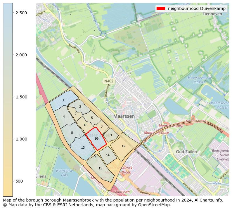 Image of the neighbourhood Duivenkamp at the map. This image is used as introduction to this page. This page shows a lot of information about the population in the neighbourhood Duivenkamp (such as the distribution by age groups of the residents, the composition of households, whether inhabitants are natives or Dutch with an immigration background, data about the houses (numbers, types, price development, use, type of property, ...) and more (car ownership, energy consumption, ...) based on open data from the Dutch Central Bureau of Statistics and various other sources!