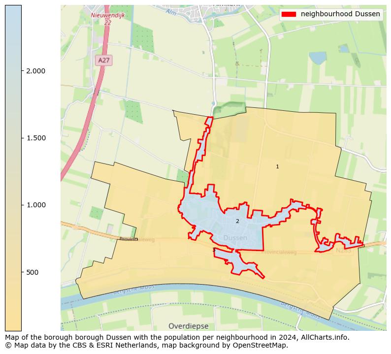 Image of the neighbourhood Dussen at the map. This image is used as introduction to this page. This page shows a lot of information about the population in the neighbourhood Dussen (such as the distribution by age groups of the residents, the composition of households, whether inhabitants are natives or Dutch with an immigration background, data about the houses (numbers, types, price development, use, type of property, ...) and more (car ownership, energy consumption, ...) based on open data from the Dutch Central Bureau of Statistics and various other sources!