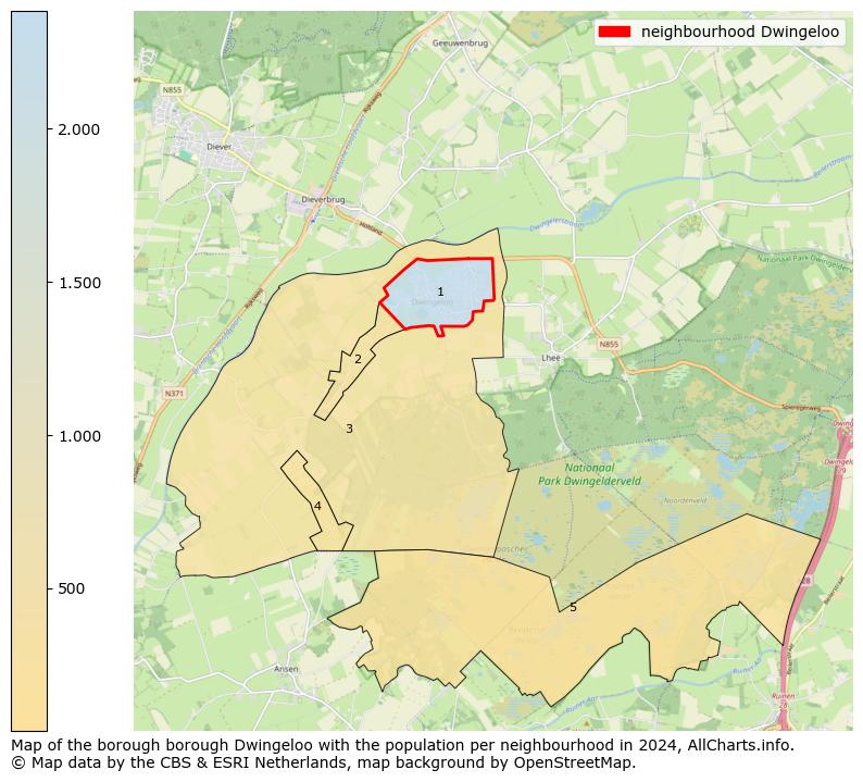 Image of the neighbourhood Dwingeloo at the map. This image is used as introduction to this page. This page shows a lot of information about the population in the neighbourhood Dwingeloo (such as the distribution by age groups of the residents, the composition of households, whether inhabitants are natives or Dutch with an immigration background, data about the houses (numbers, types, price development, use, type of property, ...) and more (car ownership, energy consumption, ...) based on open data from the Dutch Central Bureau of Statistics and various other sources!