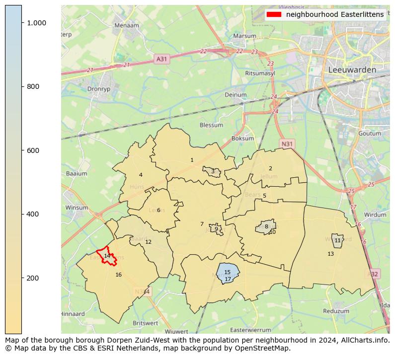 Image of the neighbourhood Easterlittens at the map. This image is used as introduction to this page. This page shows a lot of information about the population in the neighbourhood Easterlittens (such as the distribution by age groups of the residents, the composition of households, whether inhabitants are natives or Dutch with an immigration background, data about the houses (numbers, types, price development, use, type of property, ...) and more (car ownership, energy consumption, ...) based on open data from the Dutch Central Bureau of Statistics and various other sources!