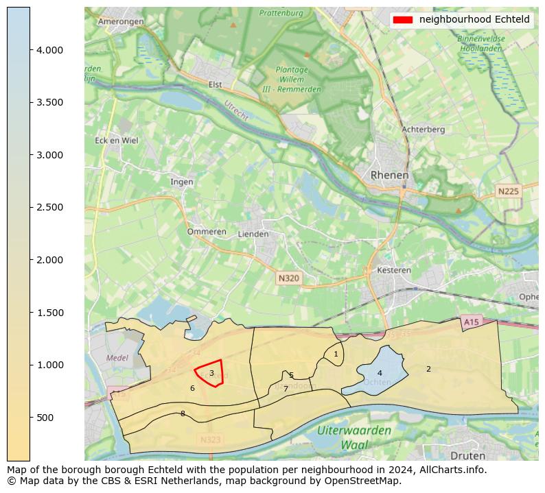 Image of the neighbourhood Echteld at the map. This image is used as introduction to this page. This page shows a lot of information about the population in the neighbourhood Echteld (such as the distribution by age groups of the residents, the composition of households, whether inhabitants are natives or Dutch with an immigration background, data about the houses (numbers, types, price development, use, type of property, ...) and more (car ownership, energy consumption, ...) based on open data from the Dutch Central Bureau of Statistics and various other sources!