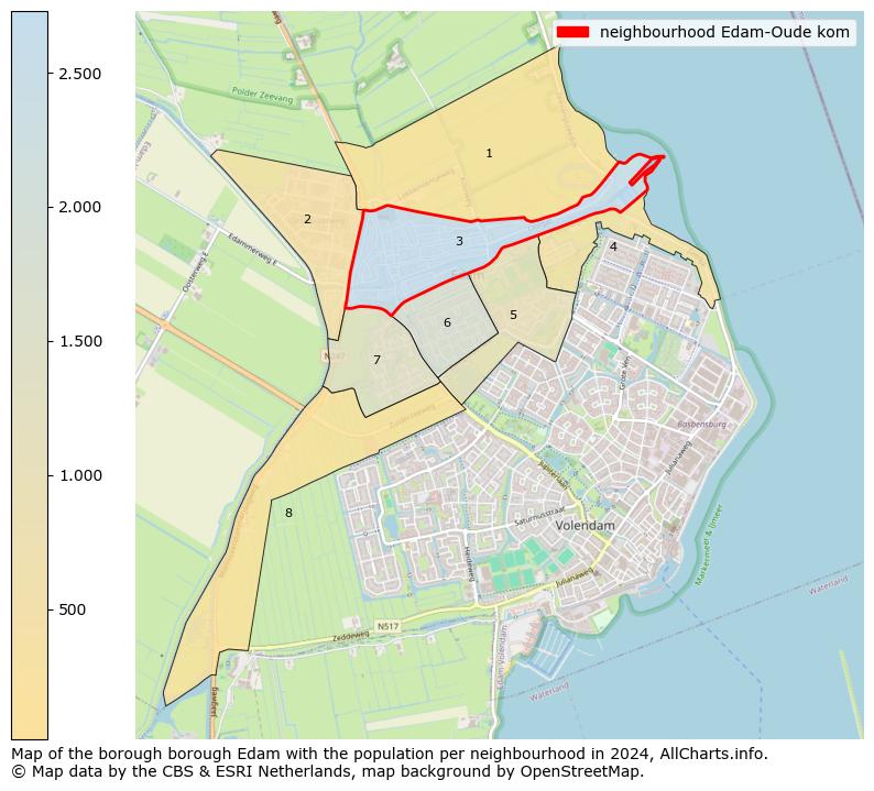 Image of the neighbourhood Edam-Oude kom at the map. This image is used as introduction to this page. This page shows a lot of information about the population in the neighbourhood Edam-Oude kom (such as the distribution by age groups of the residents, the composition of households, whether inhabitants are natives or Dutch with an immigration background, data about the houses (numbers, types, price development, use, type of property, ...) and more (car ownership, energy consumption, ...) based on open data from the Dutch Central Bureau of Statistics and various other sources!