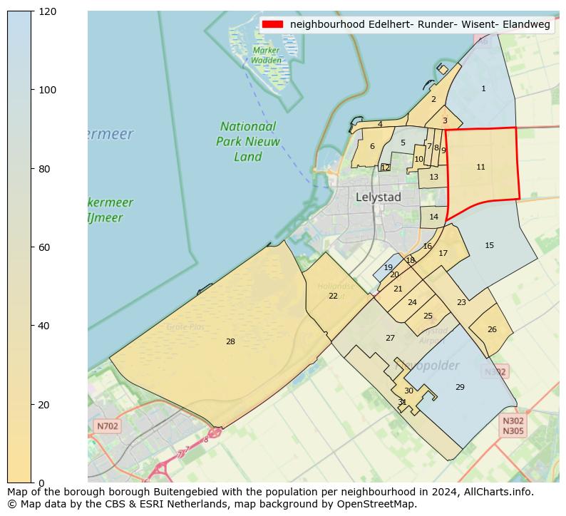 Image of the neighbourhood Edelhert- Runder- Wisent- Elandweg at the map. This image is used as introduction to this page. This page shows a lot of information about the population in the neighbourhood Edelhert- Runder- Wisent- Elandweg (such as the distribution by age groups of the residents, the composition of households, whether inhabitants are natives or Dutch with an immigration background, data about the houses (numbers, types, price development, use, type of property, ...) and more (car ownership, energy consumption, ...) based on open data from the Dutch Central Bureau of Statistics and various other sources!