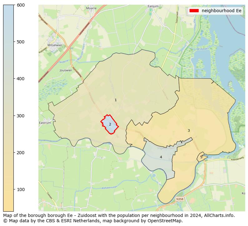 Image of the neighbourhood Ee at the map. This image is used as introduction to this page. This page shows a lot of information about the population in the neighbourhood Ee (such as the distribution by age groups of the residents, the composition of households, whether inhabitants are natives or Dutch with an immigration background, data about the houses (numbers, types, price development, use, type of property, ...) and more (car ownership, energy consumption, ...) based on open data from the Dutch Central Bureau of Statistics and various other sources!