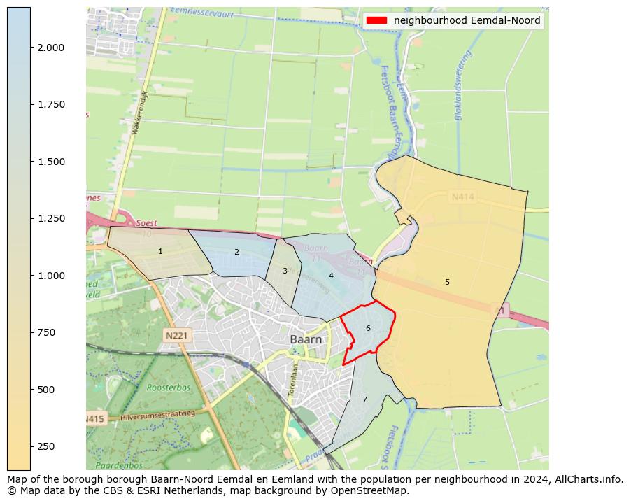 Image of the neighbourhood Eemdal-Noord at the map. This image is used as introduction to this page. This page shows a lot of information about the population in the neighbourhood Eemdal-Noord (such as the distribution by age groups of the residents, the composition of households, whether inhabitants are natives or Dutch with an immigration background, data about the houses (numbers, types, price development, use, type of property, ...) and more (car ownership, energy consumption, ...) based on open data from the Dutch Central Bureau of Statistics and various other sources!