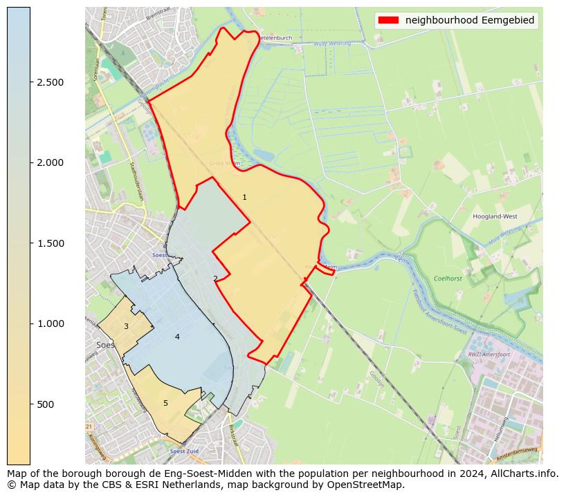 Image of the neighbourhood Eemgebied at the map. This image is used as introduction to this page. This page shows a lot of information about the population in the neighbourhood Eemgebied (such as the distribution by age groups of the residents, the composition of households, whether inhabitants are natives or Dutch with an immigration background, data about the houses (numbers, types, price development, use, type of property, ...) and more (car ownership, energy consumption, ...) based on open data from the Dutch Central Bureau of Statistics and various other sources!