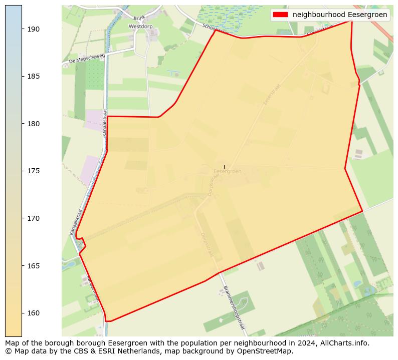 Image of the neighbourhood Eesergroen at the map. This image is used as introduction to this page. This page shows a lot of information about the population in the neighbourhood Eesergroen (such as the distribution by age groups of the residents, the composition of households, whether inhabitants are natives or Dutch with an immigration background, data about the houses (numbers, types, price development, use, type of property, ...) and more (car ownership, energy consumption, ...) based on open data from the Dutch Central Bureau of Statistics and various other sources!