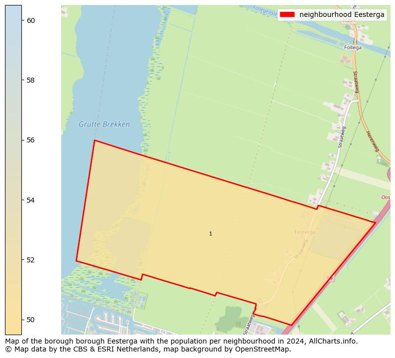 Image of the neighbourhood Eesterga at the map. This image is used as introduction to this page. This page shows a lot of information about the population in the neighbourhood Eesterga (such as the distribution by age groups of the residents, the composition of households, whether inhabitants are natives or Dutch with an immigration background, data about the houses (numbers, types, price development, use, type of property, ...) and more (car ownership, energy consumption, ...) based on open data from the Dutch Central Bureau of Statistics and various other sources!