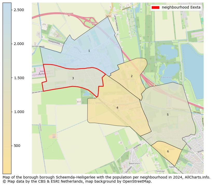 Image of the neighbourhood Eexta at the map. This image is used as introduction to this page. This page shows a lot of information about the population in the neighbourhood Eexta (such as the distribution by age groups of the residents, the composition of households, whether inhabitants are natives or Dutch with an immigration background, data about the houses (numbers, types, price development, use, type of property, ...) and more (car ownership, energy consumption, ...) based on open data from the Dutch Central Bureau of Statistics and various other sources!