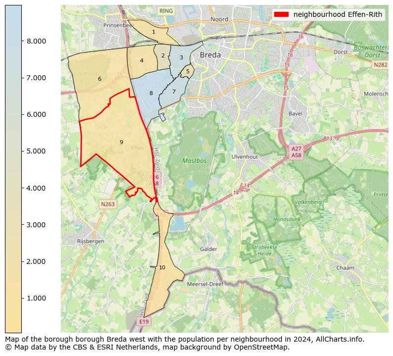 Image of the neighbourhood Effen-Rith at the map. This image is used as introduction to this page. This page shows a lot of information about the population in the neighbourhood Effen-Rith (such as the distribution by age groups of the residents, the composition of households, whether inhabitants are natives or Dutch with an immigration background, data about the houses (numbers, types, price development, use, type of property, ...) and more (car ownership, energy consumption, ...) based on open data from the Dutch Central Bureau of Statistics and various other sources!