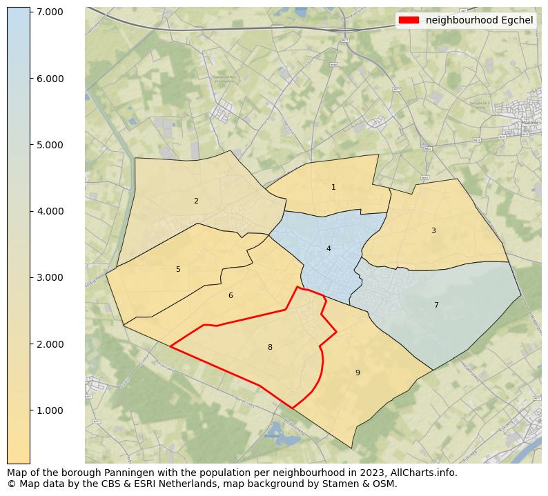 Map of the borough Panningen with the population per neighbourhood in 2023. This page shows a lot of information about residents (such as the distribution by age groups, family composition, gender, native or Dutch with an immigration background, ...), homes (numbers, types, price development, use, type of property, ...) and more (car ownership, energy consumption, ...) based on open data from the Dutch Central Bureau of Statistics and various other sources!
