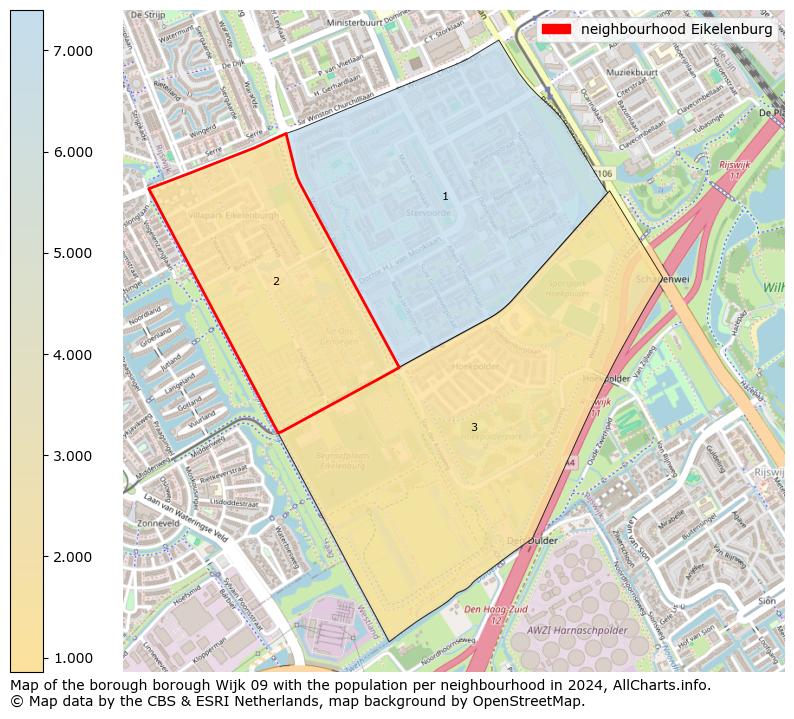 Image of the neighbourhood Eikelenburg at the map. This image is used as introduction to this page. This page shows a lot of information about the population in the neighbourhood Eikelenburg (such as the distribution by age groups of the residents, the composition of households, whether inhabitants are natives or Dutch with an immigration background, data about the houses (numbers, types, price development, use, type of property, ...) and more (car ownership, energy consumption, ...) based on open data from the Dutch Central Bureau of Statistics and various other sources!