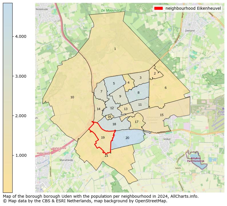 Image of the neighbourhood Eikenheuvel at the map. This image is used as introduction to this page. This page shows a lot of information about the population in the neighbourhood Eikenheuvel (such as the distribution by age groups of the residents, the composition of households, whether inhabitants are natives or Dutch with an immigration background, data about the houses (numbers, types, price development, use, type of property, ...) and more (car ownership, energy consumption, ...) based on open data from the Dutch Central Bureau of Statistics and various other sources!