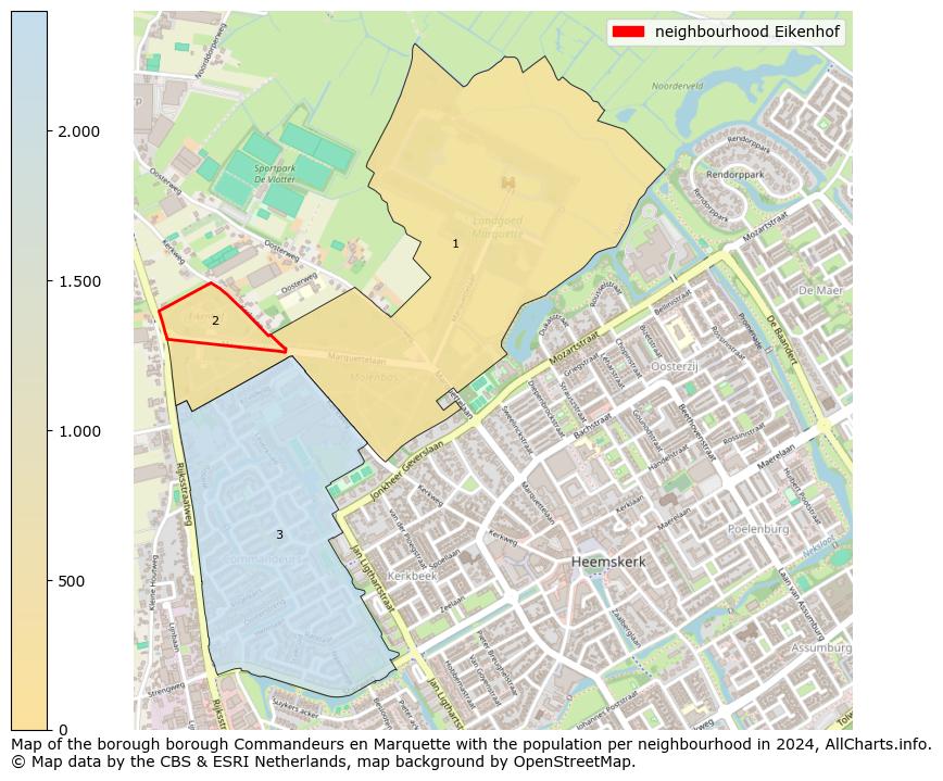 Image of the neighbourhood Eikenhof at the map. This image is used as introduction to this page. This page shows a lot of information about the population in the neighbourhood Eikenhof (such as the distribution by age groups of the residents, the composition of households, whether inhabitants are natives or Dutch with an immigration background, data about the houses (numbers, types, price development, use, type of property, ...) and more (car ownership, energy consumption, ...) based on open data from the Dutch Central Bureau of Statistics and various other sources!