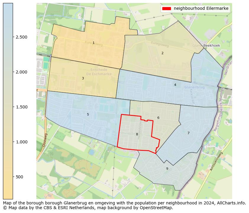 Image of the neighbourhood Eilermarke at the map. This image is used as introduction to this page. This page shows a lot of information about the population in the neighbourhood Eilermarke (such as the distribution by age groups of the residents, the composition of households, whether inhabitants are natives or Dutch with an immigration background, data about the houses (numbers, types, price development, use, type of property, ...) and more (car ownership, energy consumption, ...) based on open data from the Dutch Central Bureau of Statistics and various other sources!