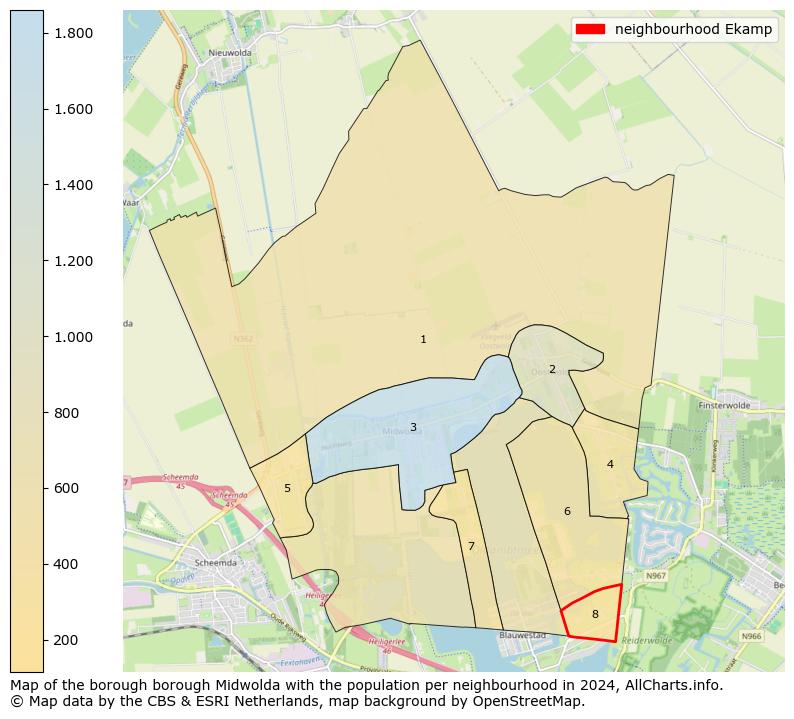 Image of the neighbourhood Ekamp at the map. This image is used as introduction to this page. This page shows a lot of information about the population in the neighbourhood Ekamp (such as the distribution by age groups of the residents, the composition of households, whether inhabitants are natives or Dutch with an immigration background, data about the houses (numbers, types, price development, use, type of property, ...) and more (car ownership, energy consumption, ...) based on open data from the Dutch Central Bureau of Statistics and various other sources!