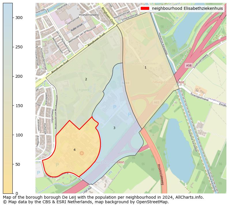 Image of the neighbourhood Elisabethziekenhuis at the map. This image is used as introduction to this page. This page shows a lot of information about the population in the neighbourhood Elisabethziekenhuis (such as the distribution by age groups of the residents, the composition of households, whether inhabitants are natives or Dutch with an immigration background, data about the houses (numbers, types, price development, use, type of property, ...) and more (car ownership, energy consumption, ...) based on open data from the Dutch Central Bureau of Statistics and various other sources!