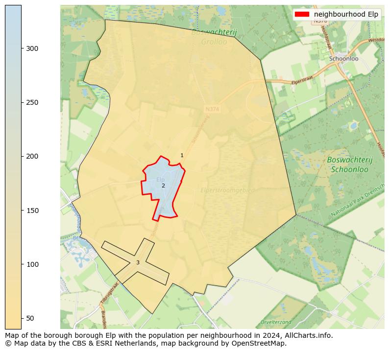 Image of the neighbourhood Elp at the map. This image is used as introduction to this page. This page shows a lot of information about the population in the neighbourhood Elp (such as the distribution by age groups of the residents, the composition of households, whether inhabitants are natives or Dutch with an immigration background, data about the houses (numbers, types, price development, use, type of property, ...) and more (car ownership, energy consumption, ...) based on open data from the Dutch Central Bureau of Statistics and various other sources!