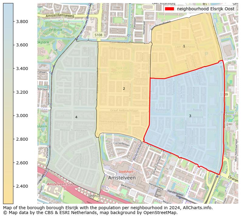 Image of the neighbourhood Elsrijk Oost at the map. This image is used as introduction to this page. This page shows a lot of information about the population in the neighbourhood Elsrijk Oost (such as the distribution by age groups of the residents, the composition of households, whether inhabitants are natives or Dutch with an immigration background, data about the houses (numbers, types, price development, use, type of property, ...) and more (car ownership, energy consumption, ...) based on open data from the Dutch Central Bureau of Statistics and various other sources!