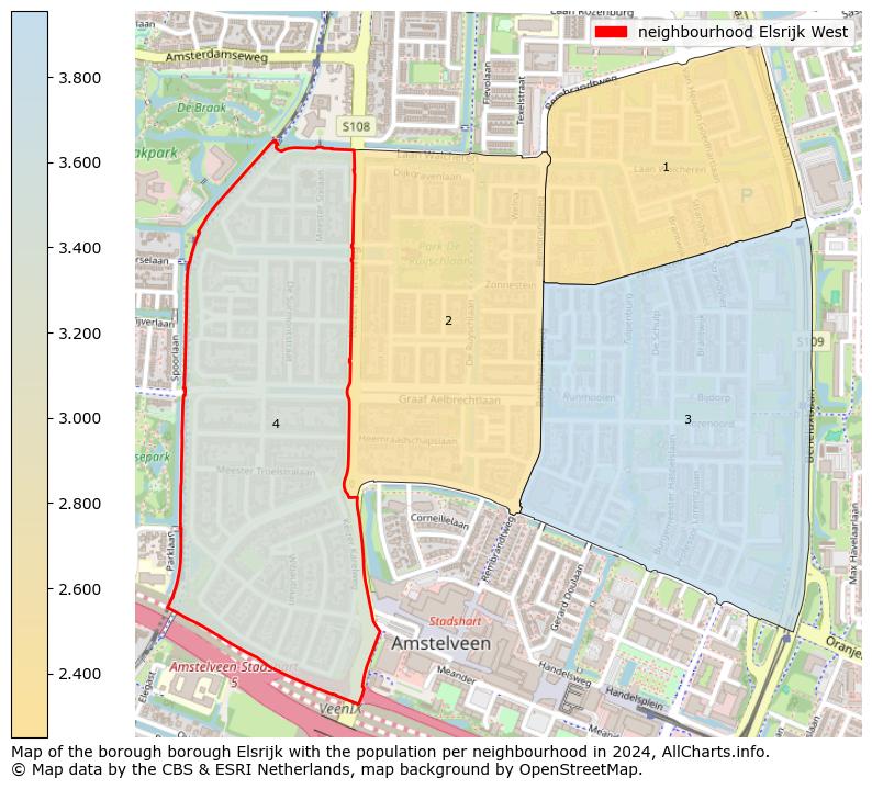 Image of the neighbourhood Elsrijk West at the map. This image is used as introduction to this page. This page shows a lot of information about the population in the neighbourhood Elsrijk West (such as the distribution by age groups of the residents, the composition of households, whether inhabitants are natives or Dutch with an immigration background, data about the houses (numbers, types, price development, use, type of property, ...) and more (car ownership, energy consumption, ...) based on open data from the Dutch Central Bureau of Statistics and various other sources!