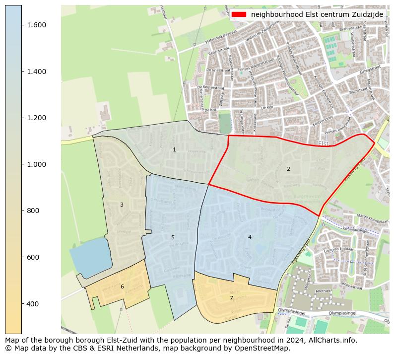 Image of the neighbourhood Elst centrum Zuidzijde at the map. This image is used as introduction to this page. This page shows a lot of information about the population in the neighbourhood Elst centrum Zuidzijde (such as the distribution by age groups of the residents, the composition of households, whether inhabitants are natives or Dutch with an immigration background, data about the houses (numbers, types, price development, use, type of property, ...) and more (car ownership, energy consumption, ...) based on open data from the Dutch Central Bureau of Statistics and various other sources!