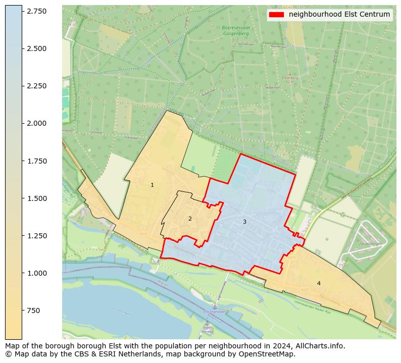 Image of the neighbourhood Elst Centrum at the map. This image is used as introduction to this page. This page shows a lot of information about the population in the neighbourhood Elst Centrum (such as the distribution by age groups of the residents, the composition of households, whether inhabitants are natives or Dutch with an immigration background, data about the houses (numbers, types, price development, use, type of property, ...) and more (car ownership, energy consumption, ...) based on open data from the Dutch Central Bureau of Statistics and various other sources!