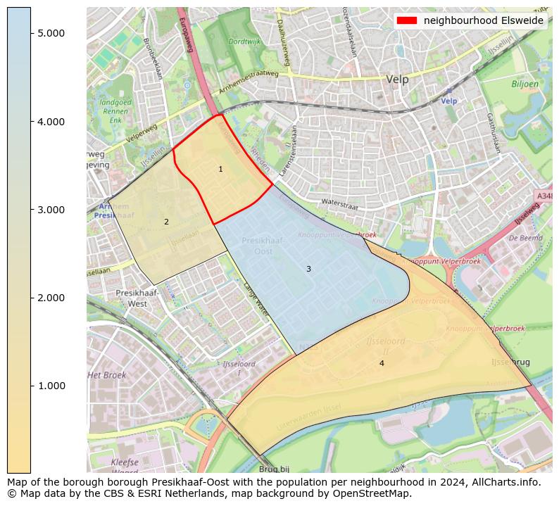 Image of the neighbourhood Elsweide at the map. This image is used as introduction to this page. This page shows a lot of information about the population in the neighbourhood Elsweide (such as the distribution by age groups of the residents, the composition of households, whether inhabitants are natives or Dutch with an immigration background, data about the houses (numbers, types, price development, use, type of property, ...) and more (car ownership, energy consumption, ...) based on open data from the Dutch Central Bureau of Statistics and various other sources!