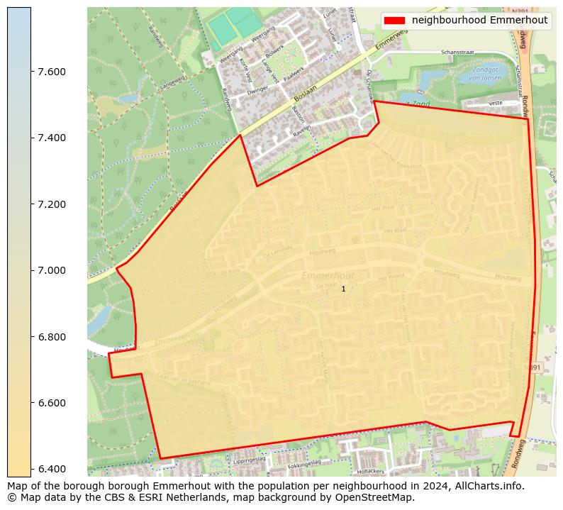 Image of the neighbourhood Emmerhout at the map. This image is used as introduction to this page. This page shows a lot of information about the population in the neighbourhood Emmerhout (such as the distribution by age groups of the residents, the composition of households, whether inhabitants are natives or Dutch with an immigration background, data about the houses (numbers, types, price development, use, type of property, ...) and more (car ownership, energy consumption, ...) based on open data from the Dutch Central Bureau of Statistics and various other sources!