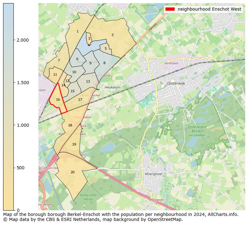 Image of the neighbourhood Enschot West at the map. This image is used as introduction to this page. This page shows a lot of information about the population in the neighbourhood Enschot West (such as the distribution by age groups of the residents, the composition of households, whether inhabitants are natives or Dutch with an immigration background, data about the houses (numbers, types, price development, use, type of property, ...) and more (car ownership, energy consumption, ...) based on open data from the Dutch Central Bureau of Statistics and various other sources!