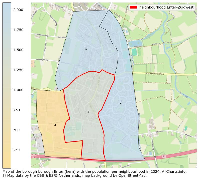 Image of the neighbourhood Enter-Zuidwest at the map. This image is used as introduction to this page. This page shows a lot of information about the population in the neighbourhood Enter-Zuidwest (such as the distribution by age groups of the residents, the composition of households, whether inhabitants are natives or Dutch with an immigration background, data about the houses (numbers, types, price development, use, type of property, ...) and more (car ownership, energy consumption, ...) based on open data from the Dutch Central Bureau of Statistics and various other sources!