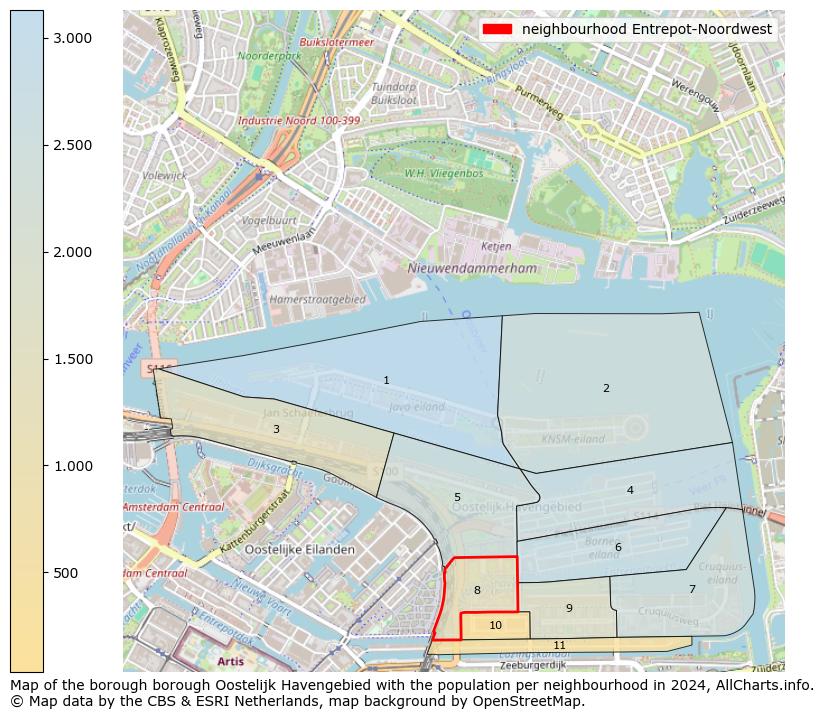 Image of the neighbourhood Entrepot-Noordwest at the map. This image is used as introduction to this page. This page shows a lot of information about the population in the neighbourhood Entrepot-Noordwest (such as the distribution by age groups of the residents, the composition of households, whether inhabitants are natives or Dutch with an immigration background, data about the houses (numbers, types, price development, use, type of property, ...) and more (car ownership, energy consumption, ...) based on open data from the Dutch Central Bureau of Statistics and various other sources!