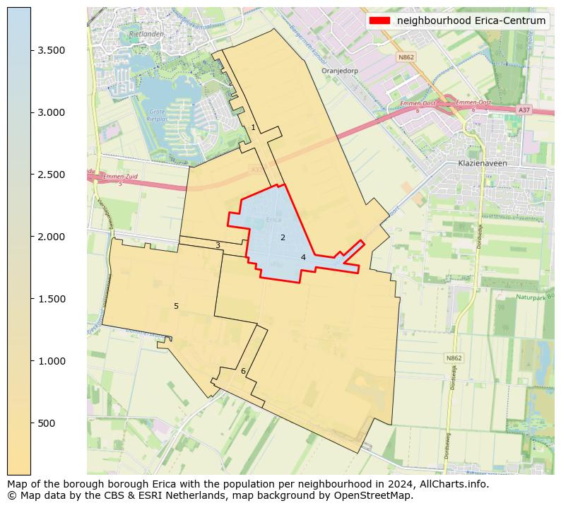 Image of the neighbourhood Erica-Centrum at the map. This image is used as introduction to this page. This page shows a lot of information about the population in the neighbourhood Erica-Centrum (such as the distribution by age groups of the residents, the composition of households, whether inhabitants are natives or Dutch with an immigration background, data about the houses (numbers, types, price development, use, type of property, ...) and more (car ownership, energy consumption, ...) based on open data from the Dutch Central Bureau of Statistics and various other sources!