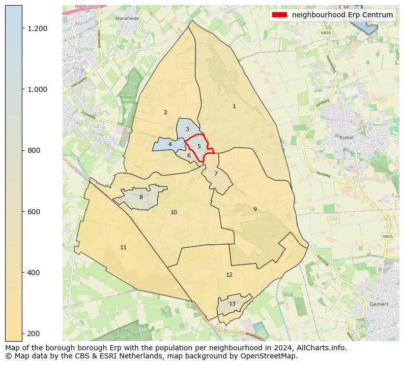 Image of the neighbourhood Erp Centrum at the map. This image is used as introduction to this page. This page shows a lot of information about the population in the neighbourhood Erp Centrum (such as the distribution by age groups of the residents, the composition of households, whether inhabitants are natives or Dutch with an immigration background, data about the houses (numbers, types, price development, use, type of property, ...) and more (car ownership, energy consumption, ...) based on open data from the Dutch Central Bureau of Statistics and various other sources!