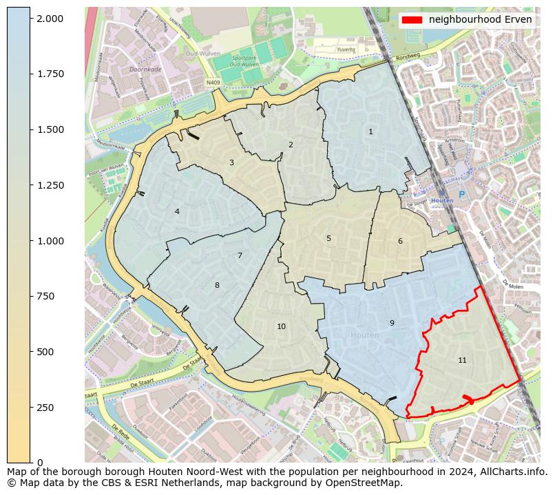 Image of the neighbourhood Erven at the map. This image is used as introduction to this page. This page shows a lot of information about the population in the neighbourhood Erven (such as the distribution by age groups of the residents, the composition of households, whether inhabitants are natives or Dutch with an immigration background, data about the houses (numbers, types, price development, use, type of property, ...) and more (car ownership, energy consumption, ...) based on open data from the Dutch Central Bureau of Statistics and various other sources!