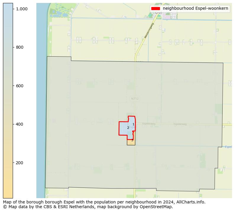 Image of the neighbourhood Espel-woonkern at the map. This image is used as introduction to this page. This page shows a lot of information about the population in the neighbourhood Espel-woonkern (such as the distribution by age groups of the residents, the composition of households, whether inhabitants are natives or Dutch with an immigration background, data about the houses (numbers, types, price development, use, type of property, ...) and more (car ownership, energy consumption, ...) based on open data from the Dutch Central Bureau of Statistics and various other sources!