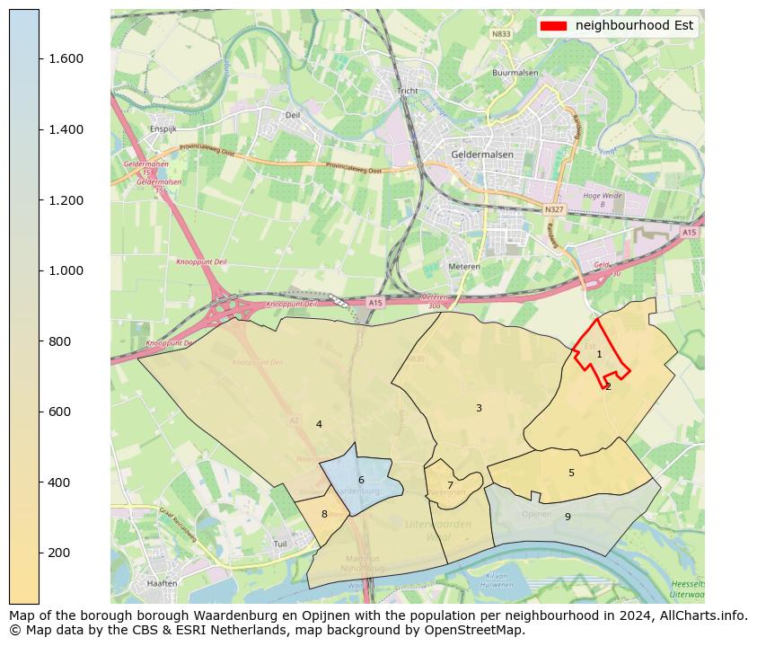 Image of the neighbourhood Est at the map. This image is used as introduction to this page. This page shows a lot of information about the population in the neighbourhood Est (such as the distribution by age groups of the residents, the composition of households, whether inhabitants are natives or Dutch with an immigration background, data about the houses (numbers, types, price development, use, type of property, ...) and more (car ownership, energy consumption, ...) based on open data from the Dutch Central Bureau of Statistics and various other sources!