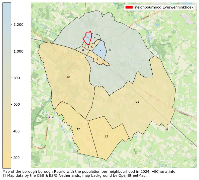 Image of the neighbourhood Everwenninkhoek at the map. This image is used as introduction to this page. This page shows a lot of information about the population in the neighbourhood Everwenninkhoek (such as the distribution by age groups of the residents, the composition of households, whether inhabitants are natives or Dutch with an immigration background, data about the houses (numbers, types, price development, use, type of property, ...) and more (car ownership, energy consumption, ...) based on open data from the Dutch Central Bureau of Statistics and various other sources!