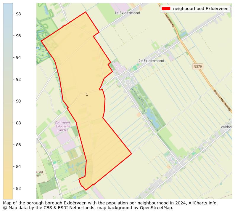 Image of the neighbourhood Exloërveen at the map. This image is used as introduction to this page. This page shows a lot of information about the population in the neighbourhood Exloërveen (such as the distribution by age groups of the residents, the composition of households, whether inhabitants are natives or Dutch with an immigration background, data about the houses (numbers, types, price development, use, type of property, ...) and more (car ownership, energy consumption, ...) based on open data from the Dutch Central Bureau of Statistics and various other sources!