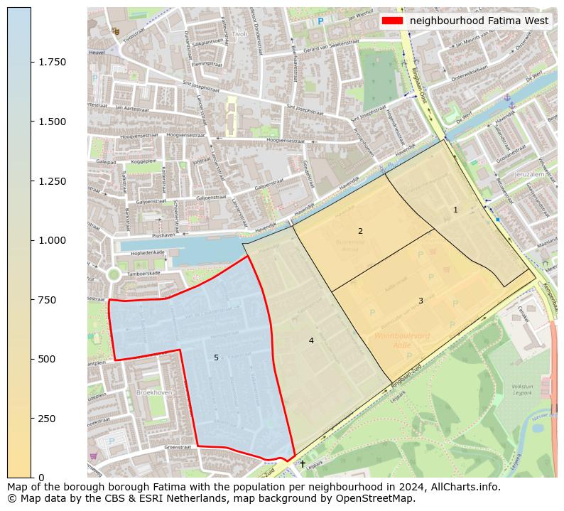 Image of the neighbourhood Fatima West at the map. This image is used as introduction to this page. This page shows a lot of information about the population in the neighbourhood Fatima West (such as the distribution by age groups of the residents, the composition of households, whether inhabitants are natives or Dutch with an immigration background, data about the houses (numbers, types, price development, use, type of property, ...) and more (car ownership, energy consumption, ...) based on open data from the Dutch Central Bureau of Statistics and various other sources!