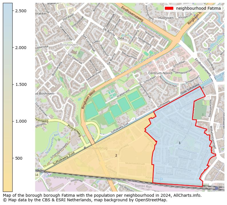 Image of the neighbourhood Fatima at the map. This image is used as introduction to this page. This page shows a lot of information about the population in the neighbourhood Fatima (such as the distribution by age groups of the residents, the composition of households, whether inhabitants are natives or Dutch with an immigration background, data about the houses (numbers, types, price development, use, type of property, ...) and more (car ownership, energy consumption, ...) based on open data from the Dutch Central Bureau of Statistics and various other sources!