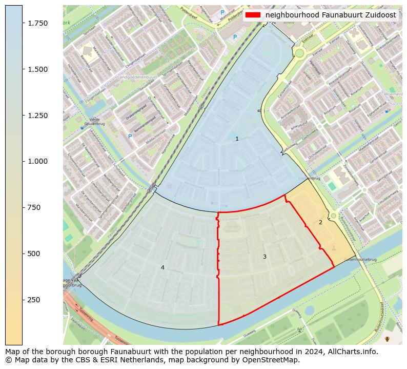 Image of the neighbourhood Faunabuurt Zuidoost at the map. This image is used as introduction to this page. This page shows a lot of information about the population in the neighbourhood Faunabuurt Zuidoost (such as the distribution by age groups of the residents, the composition of households, whether inhabitants are natives or Dutch with an immigration background, data about the houses (numbers, types, price development, use, type of property, ...) and more (car ownership, energy consumption, ...) based on open data from the Dutch Central Bureau of Statistics and various other sources!