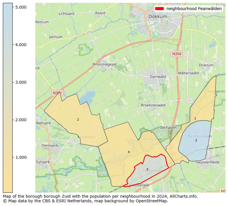 Image of the neighbourhood Feanwâlden at the map. This image is used as introduction to this page. This page shows a lot of information about the population in the neighbourhood Feanwâlden (such as the distribution by age groups of the residents, the composition of households, whether inhabitants are natives or Dutch with an immigration background, data about the houses (numbers, types, price development, use, type of property, ...) and more (car ownership, energy consumption, ...) based on open data from the Dutch Central Bureau of Statistics and various other sources!