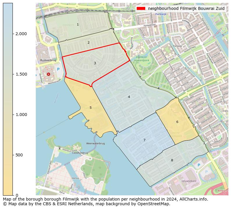 Image of the neighbourhood Filmwijk Bouwrai Zuid at the map. This image is used as introduction to this page. This page shows a lot of information about the population in the neighbourhood Filmwijk Bouwrai Zuid (such as the distribution by age groups of the residents, the composition of households, whether inhabitants are natives or Dutch with an immigration background, data about the houses (numbers, types, price development, use, type of property, ...) and more (car ownership, energy consumption, ...) based on open data from the Dutch Central Bureau of Statistics and various other sources!