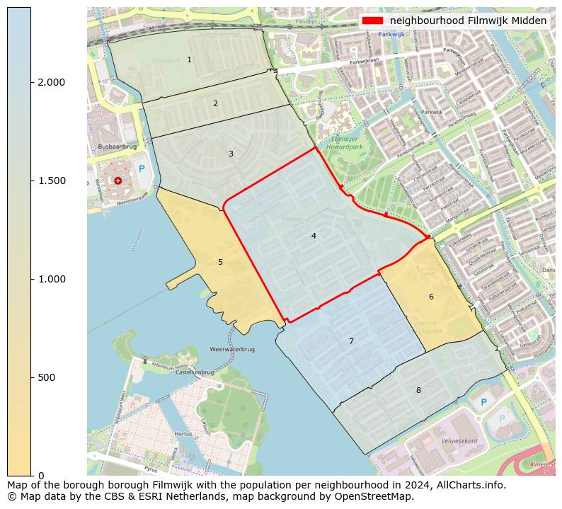 Image of the neighbourhood Filmwijk Midden at the map. This image is used as introduction to this page. This page shows a lot of information about the population in the neighbourhood Filmwijk Midden (such as the distribution by age groups of the residents, the composition of households, whether inhabitants are natives or Dutch with an immigration background, data about the houses (numbers, types, price development, use, type of property, ...) and more (car ownership, energy consumption, ...) based on open data from the Dutch Central Bureau of Statistics and various other sources!