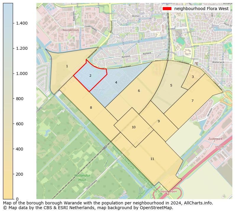 Image of the neighbourhood Flora West at the map. This image is used as introduction to this page. This page shows a lot of information about the population in the neighbourhood Flora West (such as the distribution by age groups of the residents, the composition of households, whether inhabitants are natives or Dutch with an immigration background, data about the houses (numbers, types, price development, use, type of property, ...) and more (car ownership, energy consumption, ...) based on open data from the Dutch Central Bureau of Statistics and various other sources!