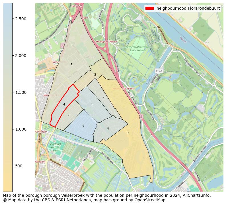 Image of the neighbourhood Florarondebuurt at the map. This image is used as introduction to this page. This page shows a lot of information about the population in the neighbourhood Florarondebuurt (such as the distribution by age groups of the residents, the composition of households, whether inhabitants are natives or Dutch with an immigration background, data about the houses (numbers, types, price development, use, type of property, ...) and more (car ownership, energy consumption, ...) based on open data from the Dutch Central Bureau of Statistics and various other sources!