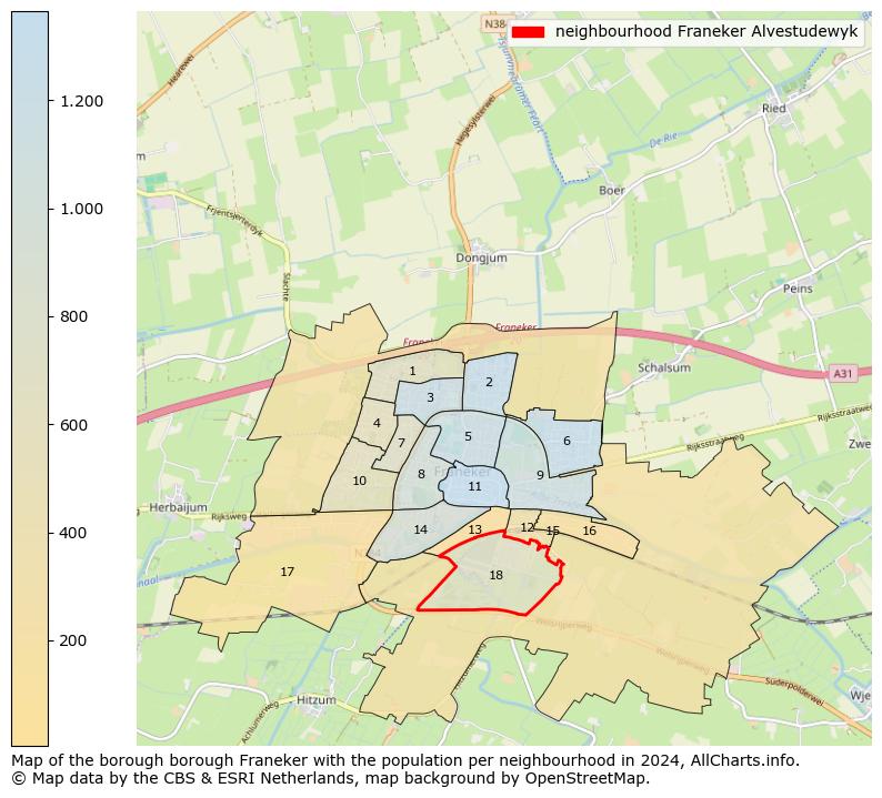 Image of the neighbourhood Franeker Alvestudewyk at the map. This image is used as introduction to this page. This page shows a lot of information about the population in the neighbourhood Franeker Alvestudewyk (such as the distribution by age groups of the residents, the composition of households, whether inhabitants are natives or Dutch with an immigration background, data about the houses (numbers, types, price development, use, type of property, ...) and more (car ownership, energy consumption, ...) based on open data from the Dutch Central Bureau of Statistics and various other sources!