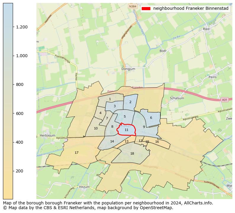 Image of the neighbourhood Franeker Binnenstad at the map. This image is used as introduction to this page. This page shows a lot of information about the population in the neighbourhood Franeker Binnenstad (such as the distribution by age groups of the residents, the composition of households, whether inhabitants are natives or Dutch with an immigration background, data about the houses (numbers, types, price development, use, type of property, ...) and more (car ownership, energy consumption, ...) based on open data from the Dutch Central Bureau of Statistics and various other sources!