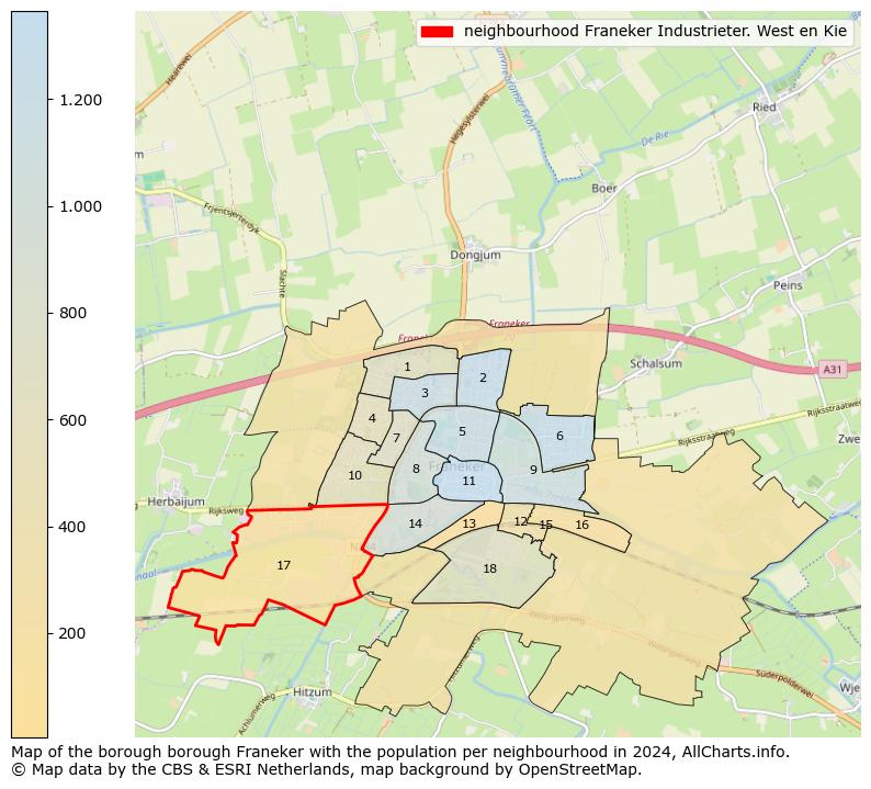 Image of the neighbourhood Franeker Industrieter. West en Kie at the map. This image is used as introduction to this page. This page shows a lot of information about the population in the neighbourhood Franeker Industrieter. West en Kie (such as the distribution by age groups of the residents, the composition of households, whether inhabitants are natives or Dutch with an immigration background, data about the houses (numbers, types, price development, use, type of property, ...) and more (car ownership, energy consumption, ...) based on open data from the Dutch Central Bureau of Statistics and various other sources!